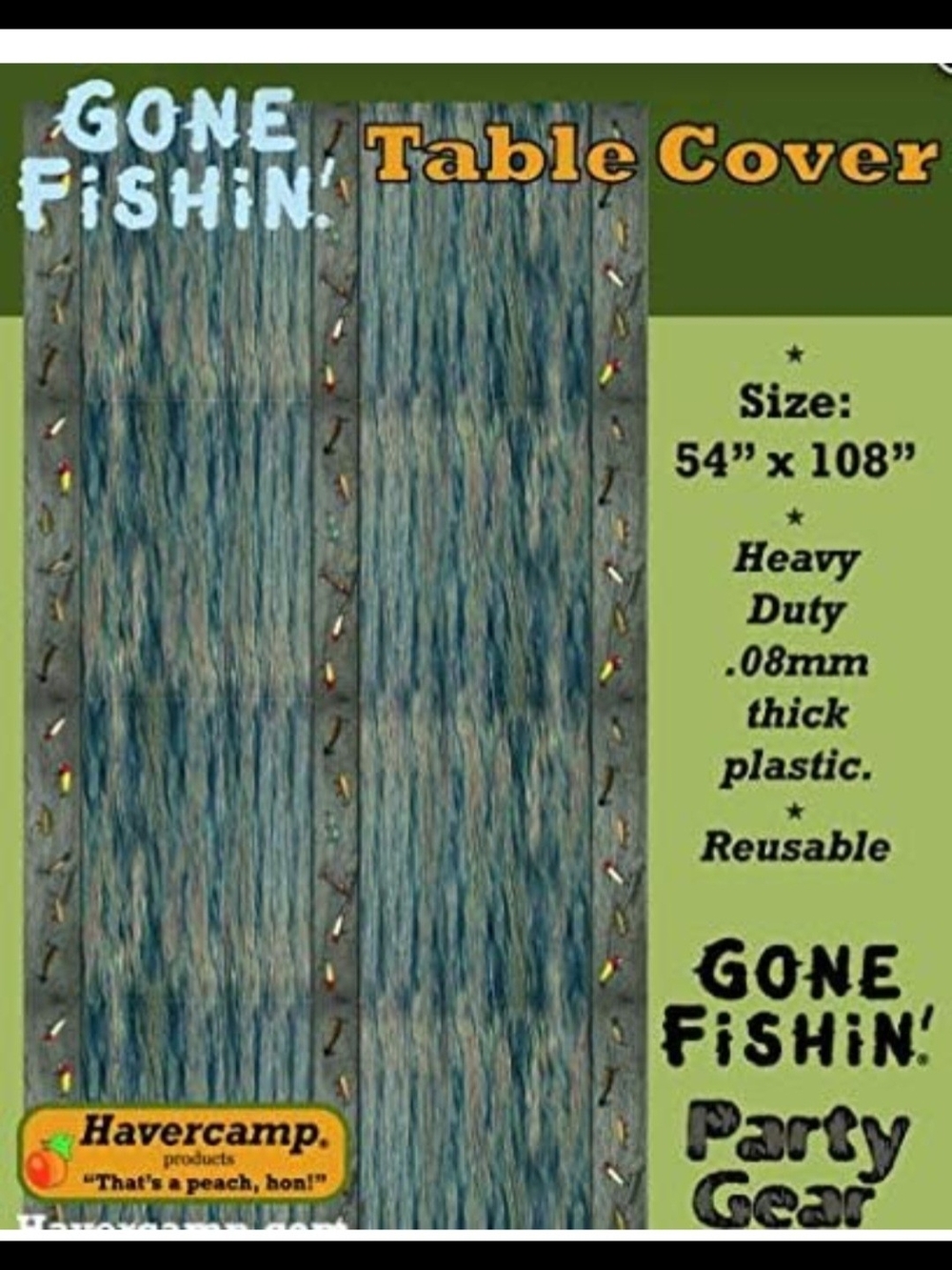 Gone Fishin' Blue Disposable Table Cover by